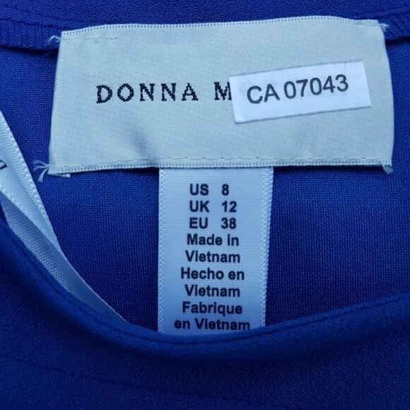 DONNA MORGAN *NWOT* Classic 3/4 Bishop Sleeve Dress Royal Blue Size 8 Stunning - Picture 11 of 16